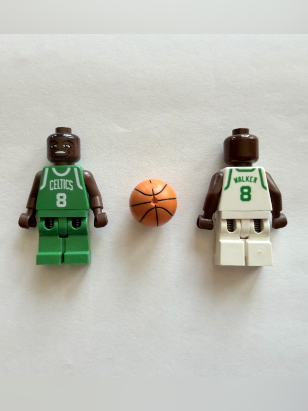 LEGO NBA #8 Antoine Walker Minifigure Celtics Home and Away Uniform with Ball.